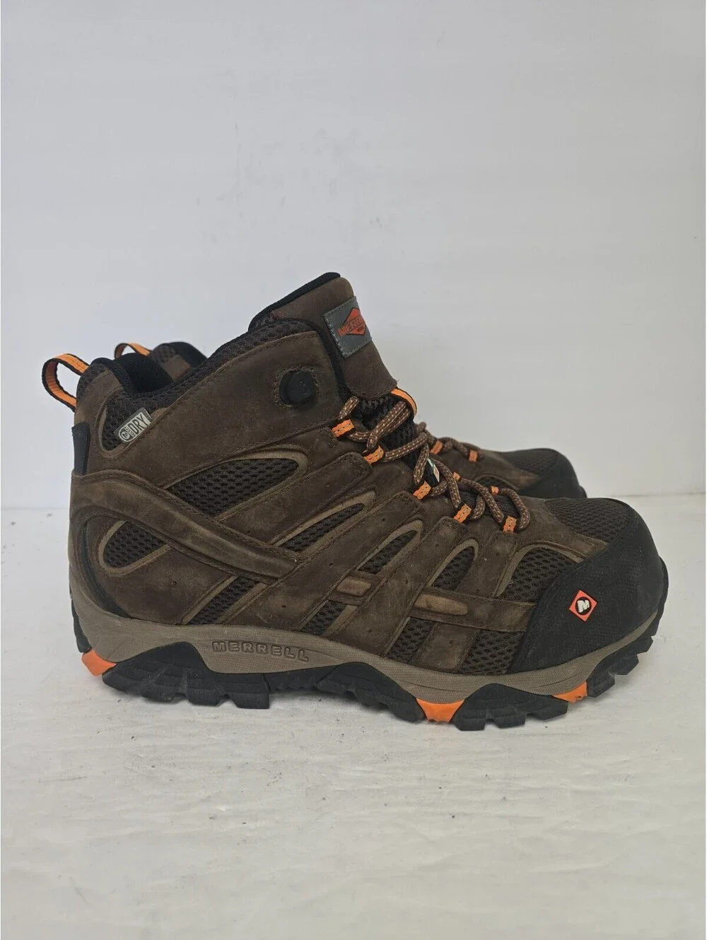 Merrell Mens Moab 2 Ventilator Mid Waterproof Comp Toe CSA Work Boot Brown 11.5W